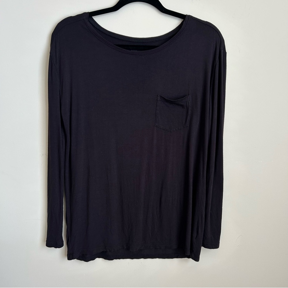 Everlane Charcoal Long Sleeve Pocket Tee Top T-Shirt Very Soft Rayon Size S